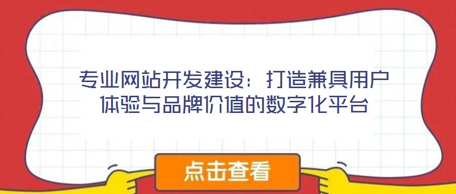 專業(yè)網(wǎng)站開發(fā)建設(shè)：打造兼具用戶體驗與品牌價值的數(shù)字化平臺