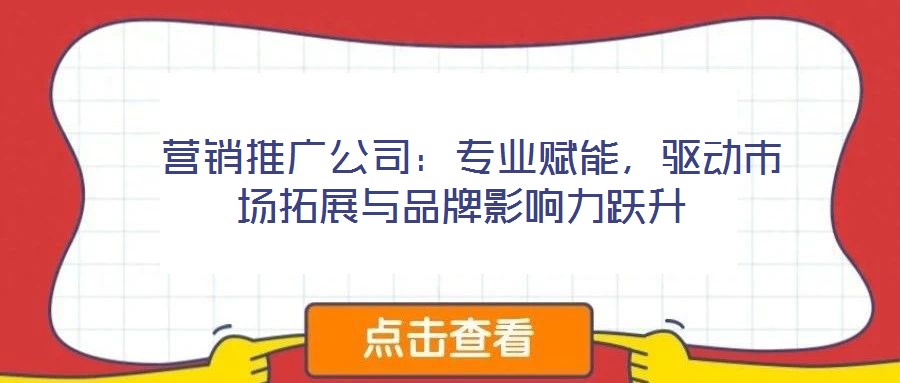  營(yíng)銷推廣公司：專業(yè)賦能，驅(qū)動(dòng)市場(chǎng)拓展與品牌影響力躍升