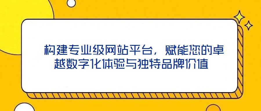  構(gòu)建專業(yè)級網(wǎng)站平臺，賦能您的卓越數(shù)字化體驗與獨特品牌價值