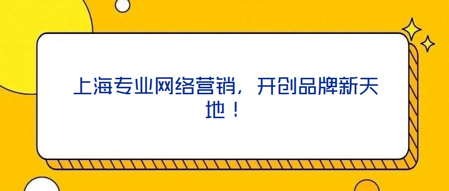 上海專業(yè)網(wǎng)絡(luò)營(yíng)銷(xiāo)，開(kāi)創(chuàng)品牌新天地！